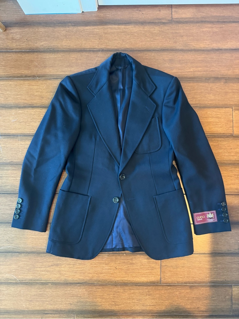 Gucci Men's Dark Blue Two-Button Blazer